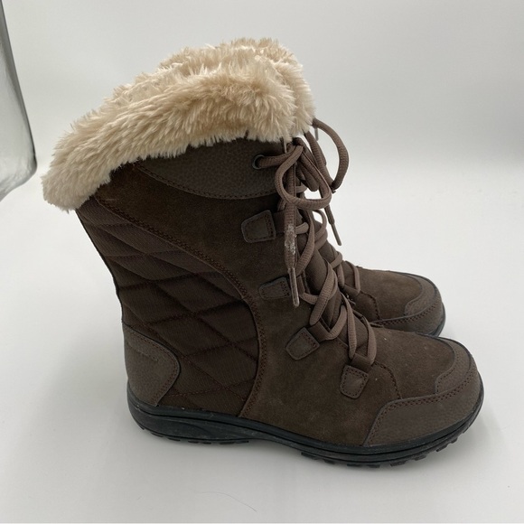 Columbia Ice Maiden II Faux Fur Lined Waterproof Winter Hiking Trail Boots 8 - Picture 7 of 10